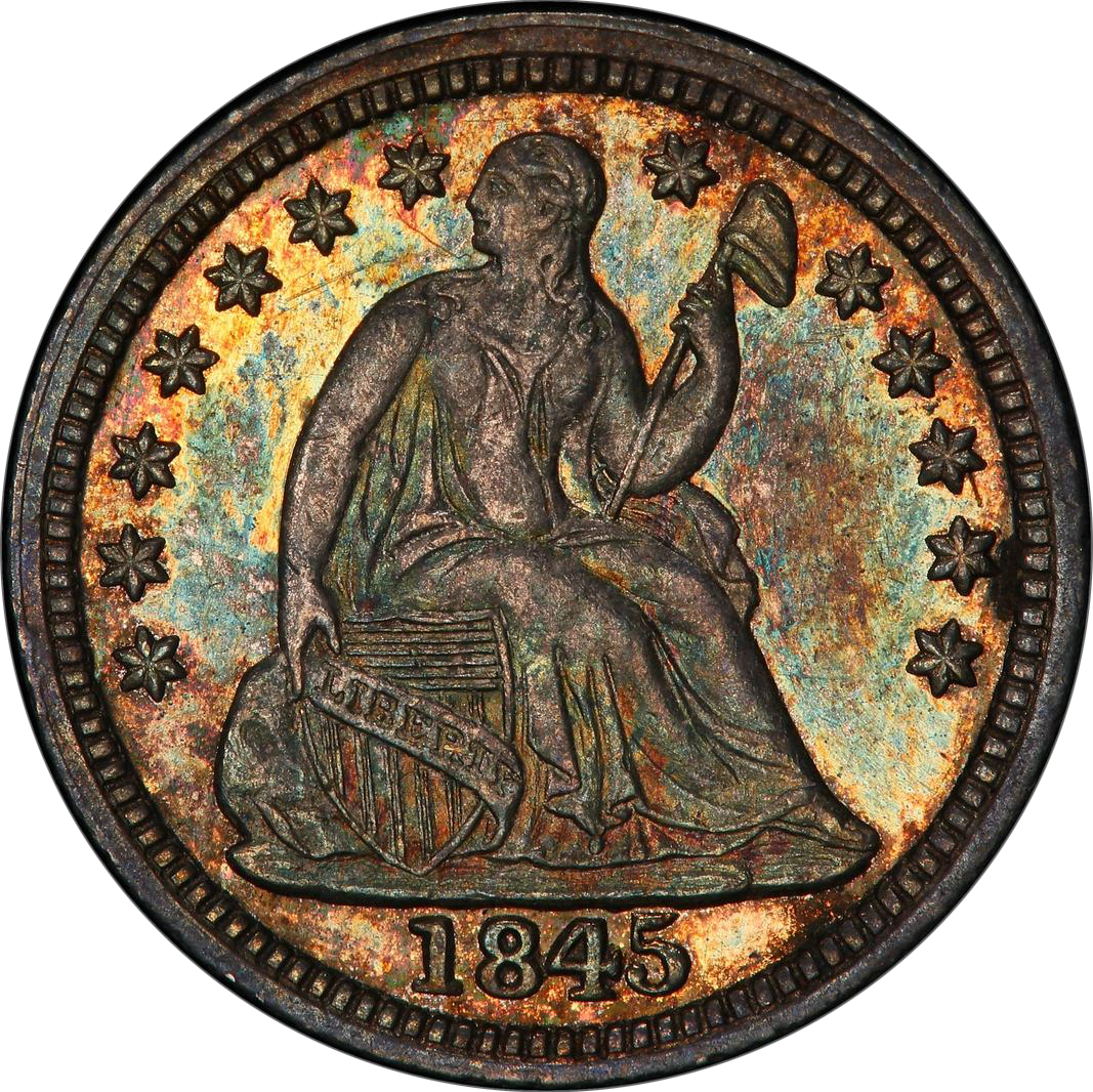 1845 H10c Pf | Seated Liberty Half Dimes | Coin