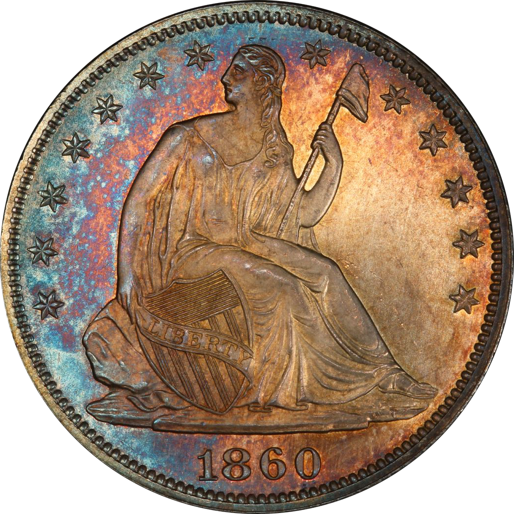 コレクション 1860 Seated Liberty Half Dollar 1860 50C (Regular Strike) Liberty Seated Half Dollar - PCGS