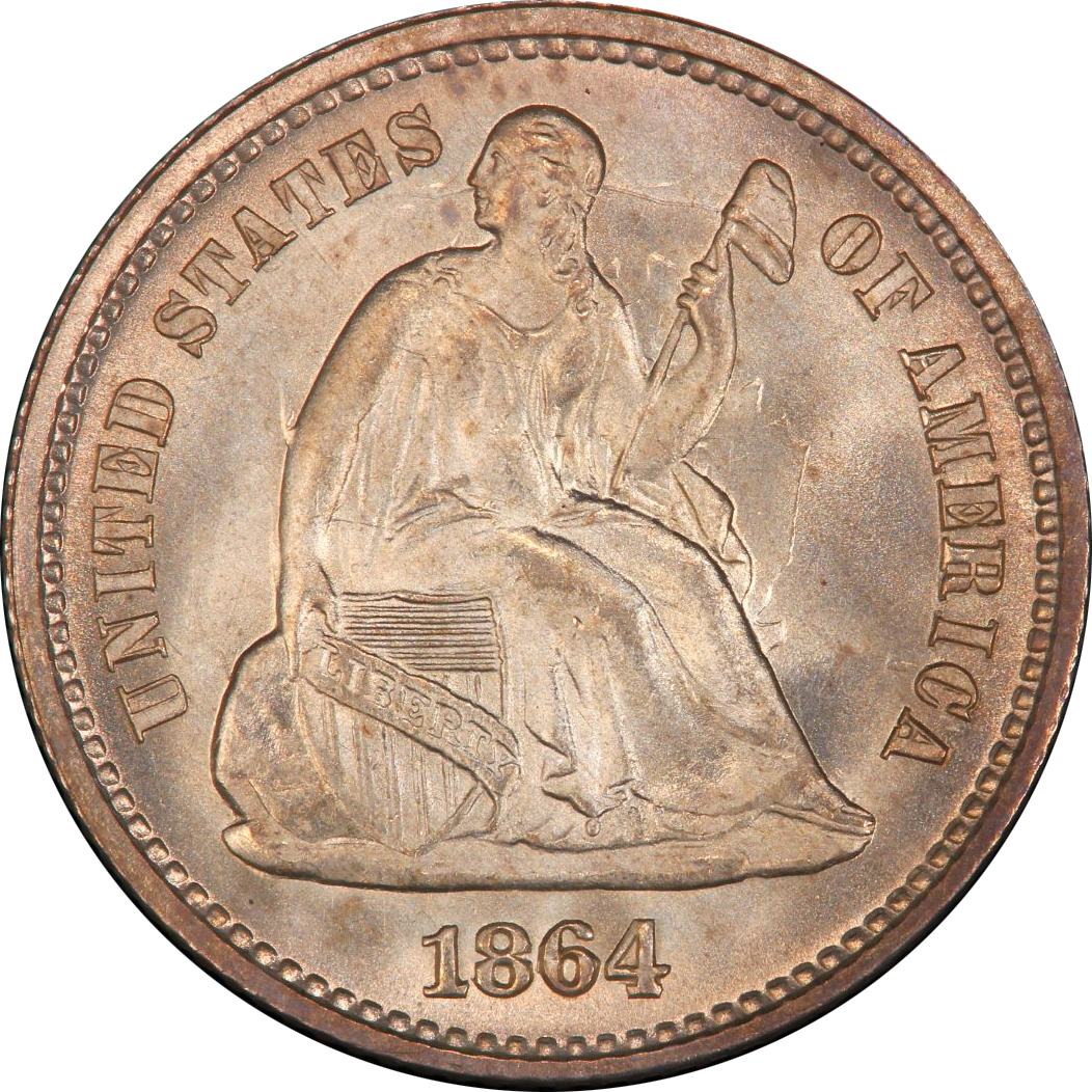 1864 H10c Ms | Seated Liberty Half Dimes | Coin