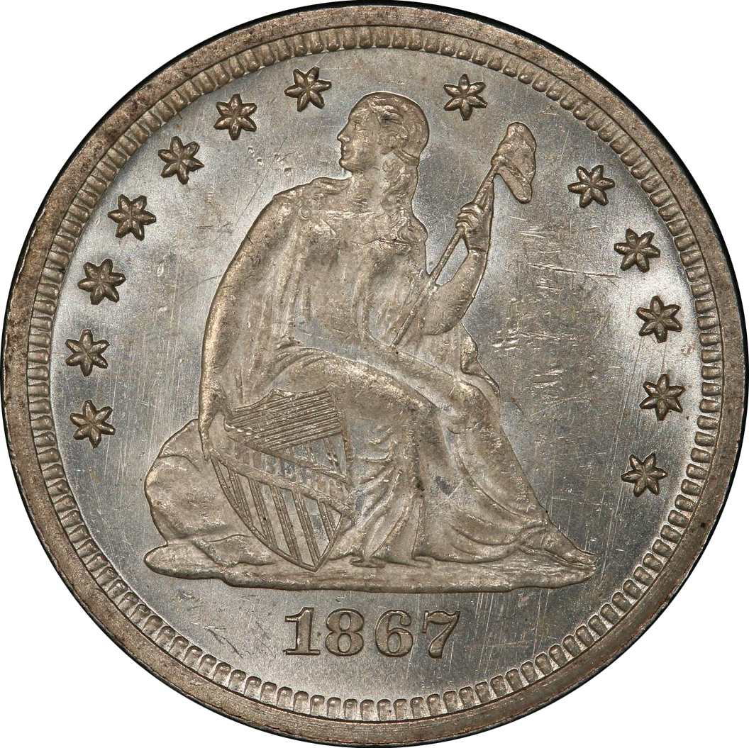 1867 25c Ms | Seated Liberty Quarters | Coin
