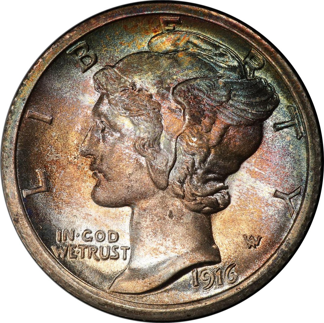 1916-S 年 マーキュリー・ダイム ICG MS64 1916-S 年 マーキュリー・ダイム ICG MS64 1916-S Mercury