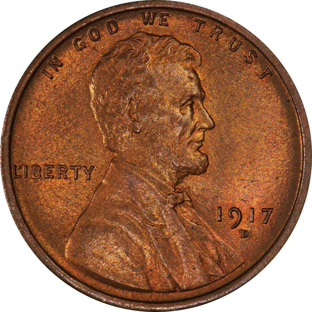 1917 D 1c Ms Lincoln Cents Wheat Reverse Coin 1917-d-1c-ms-lincoln-cents-wheat-reverse-coin