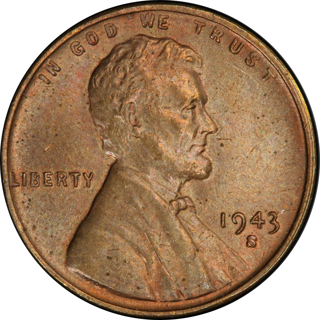 1943 S Bronze 1c Ms Lincoln Cents Wheat Reverse Coin