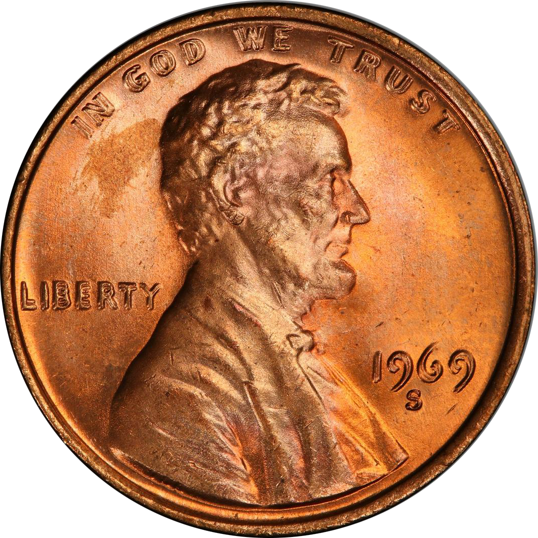 1969 S Doubled Die Obv 1c Ms | Lincoln Cents - Memorial Reverse | Coin