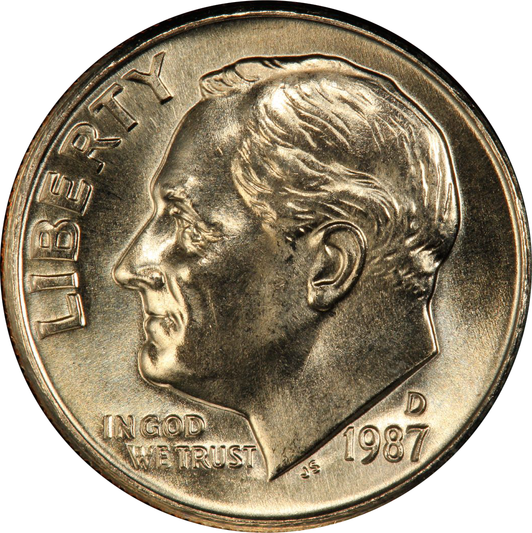 1987 D 10c Ms | Roosevelt Dimes | Coin