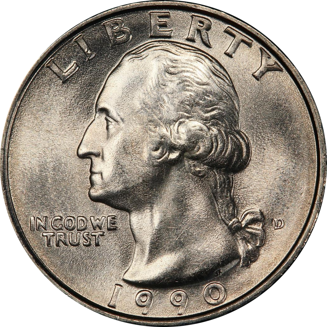 USAリバティクオーターDOLLAR☆1990年D☆ジェファーソン25セント美品 USAリバティクオーターDOLLAR☆1990年D☆ジェファーソン25セント美品