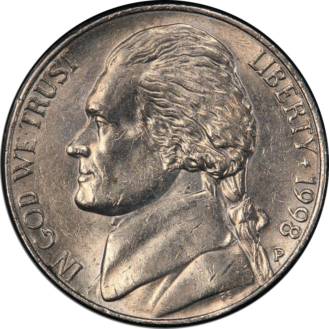 1998 P 5c Ms | Jefferson Nickels | Coin